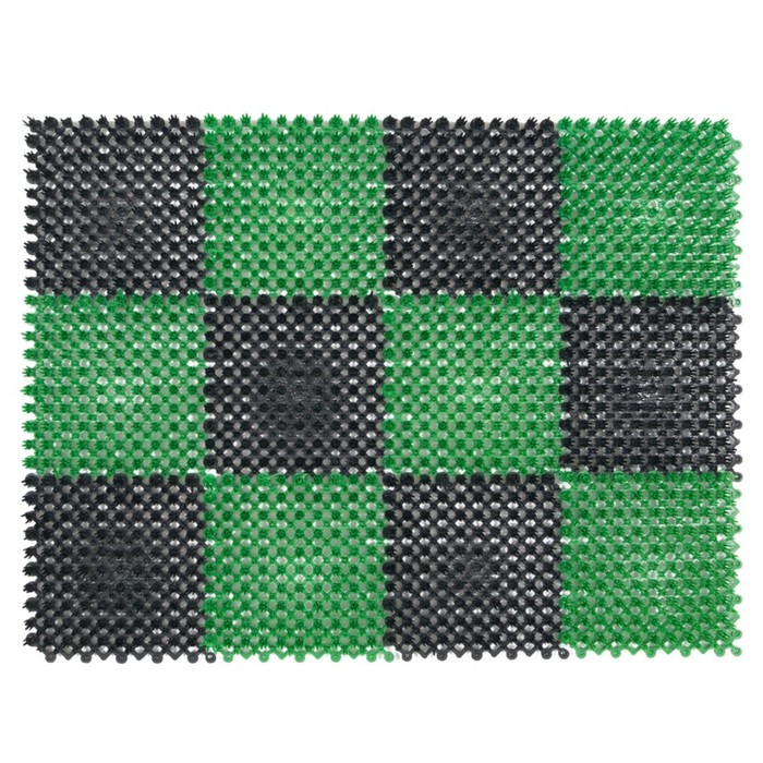 фото Коврик sunstep «травка», 36х47см, цвет чёрный/зелёный