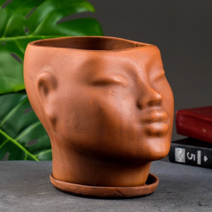 фото Кашпо - органайзер "голова" молочение 2,2 л