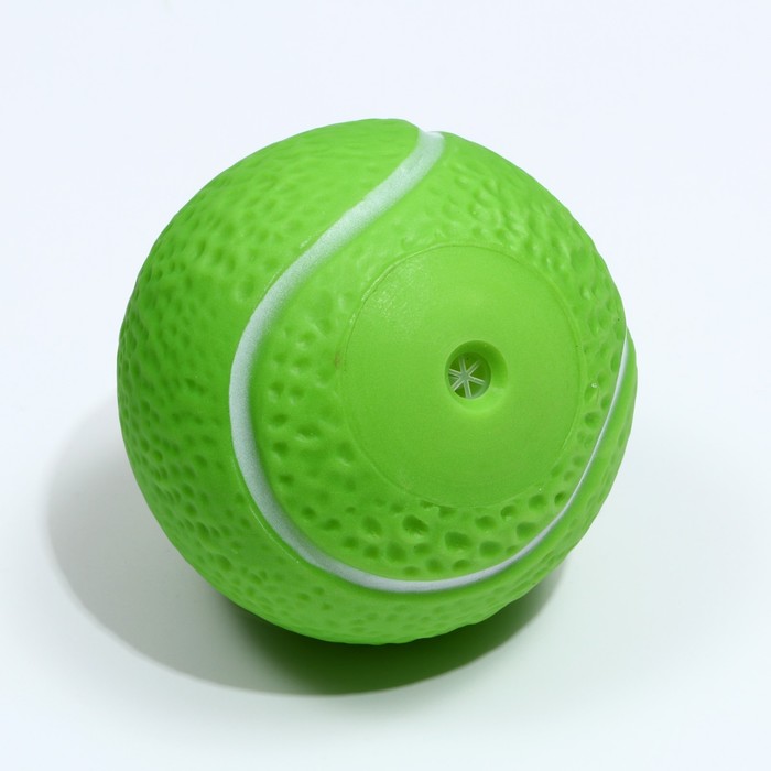 фото Игрушка пищащая "теннисный мяч" для собак, 7,5 см, зелёная пижон