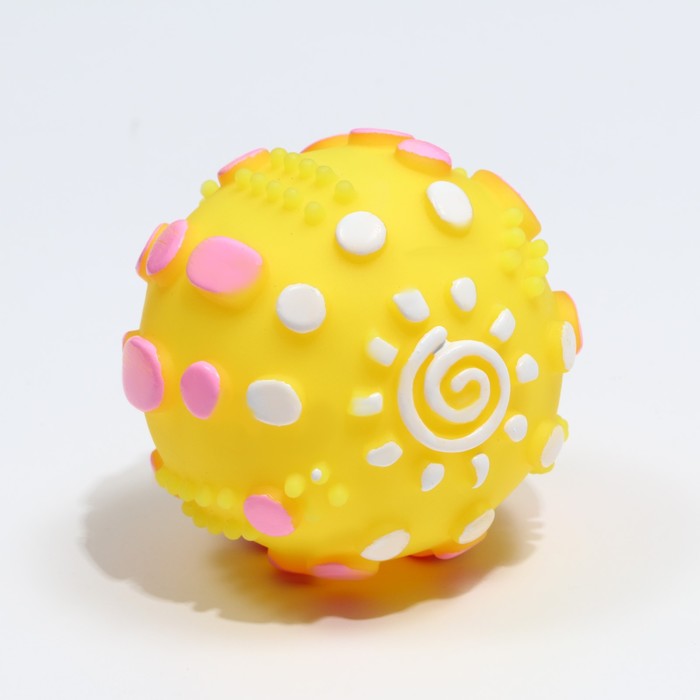 фото Игрушка пищащая "чудо-мяч", 6,5 см, жёлтая пижон