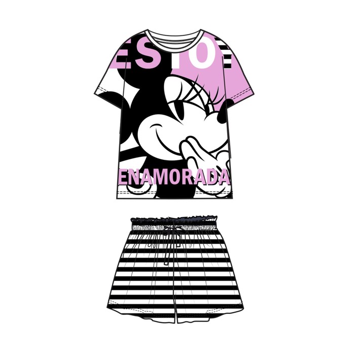 фото Комплект для девочки с принтом disney: футболка, шорты, рост 134 см playtoday