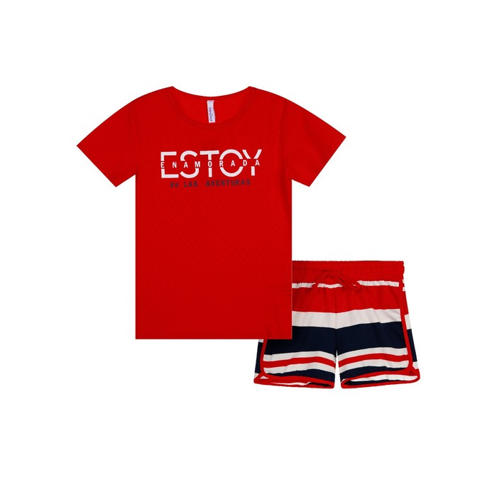 фото Комплект для девочки: футболка, шорты, рост 164 см playtoday