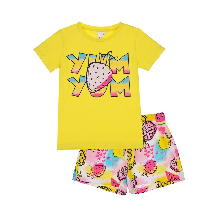фото Комплект для девочки: футболка, шорты, рост 98 см playtoday