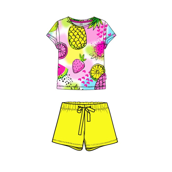 фото Комплект для девочки: футболка, шорты, рост 98 см playtoday