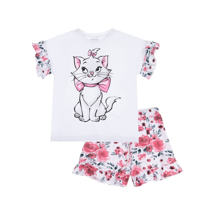 фото Комплект для девочки: футболка, шорты, рост 98 см playtoday