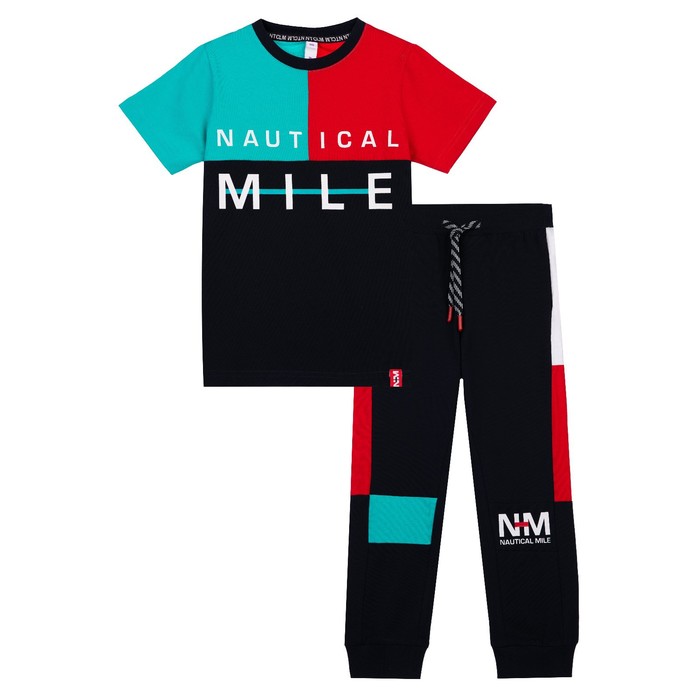 фото Комплект для мальчика: футболка, брюки, рост 110 см playtoday