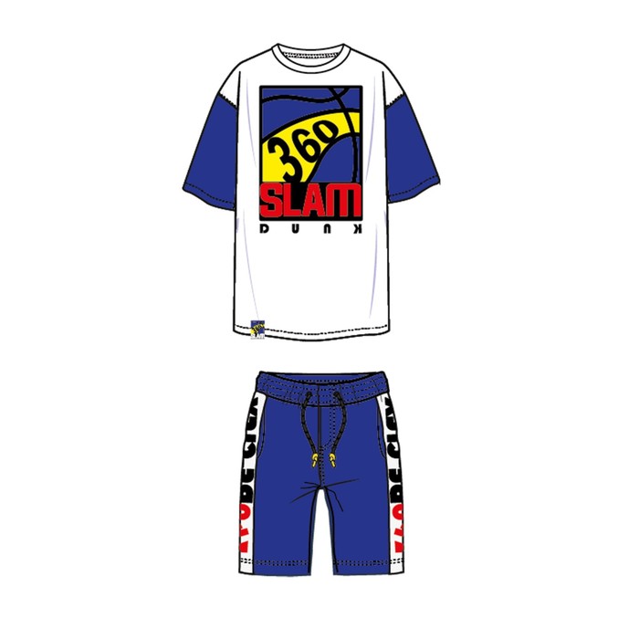 фото Комплект для мальчика: футболка, шорты, рост 128 см playtoday