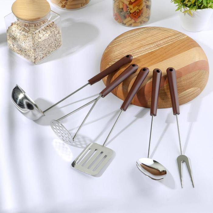 Набор кухонных принадлежностей, 5 предметов, на подвесе
Набор кухонных принадлежностей, 5 предметов, на подвесе