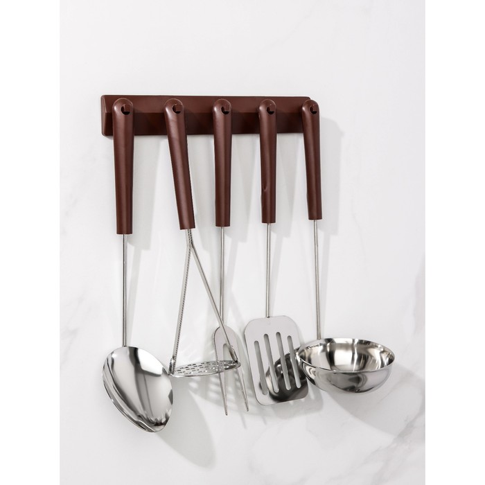 Набор кухонных принадлежностей, 5 предметов, на подвесе
Набор кухонных принадлежностей, 5 предметов, на подвесе