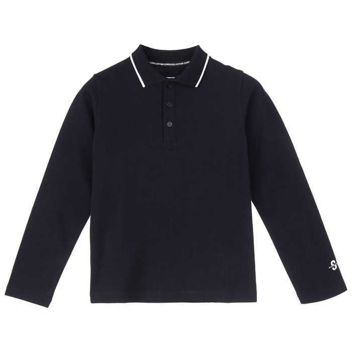 фото Футболка-поло с длинным рукавом для мальчика, рост 122 см playtoday