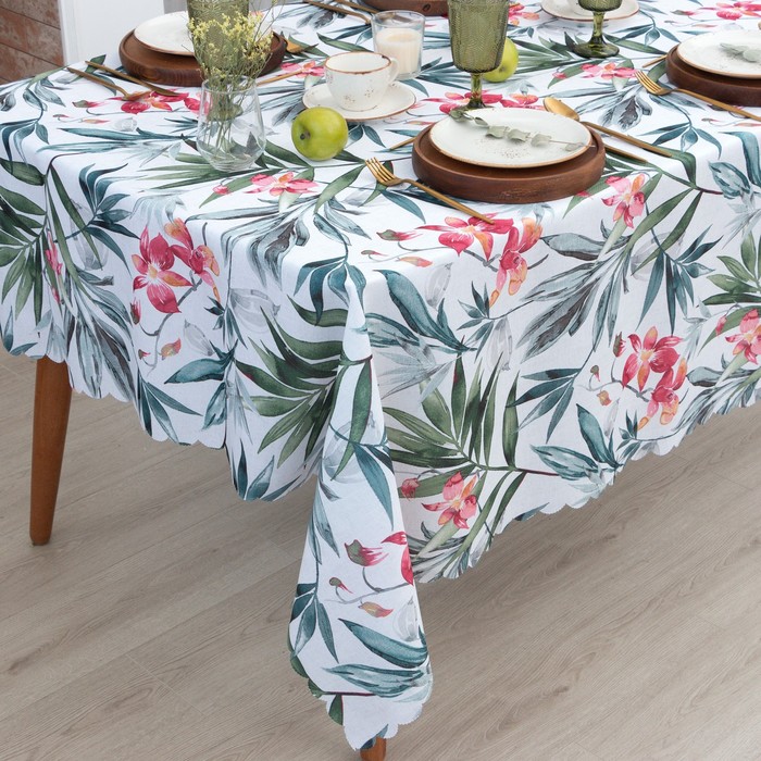 фото Скатерть доляна «луговые цветы» 145х220 см, 100% п/э