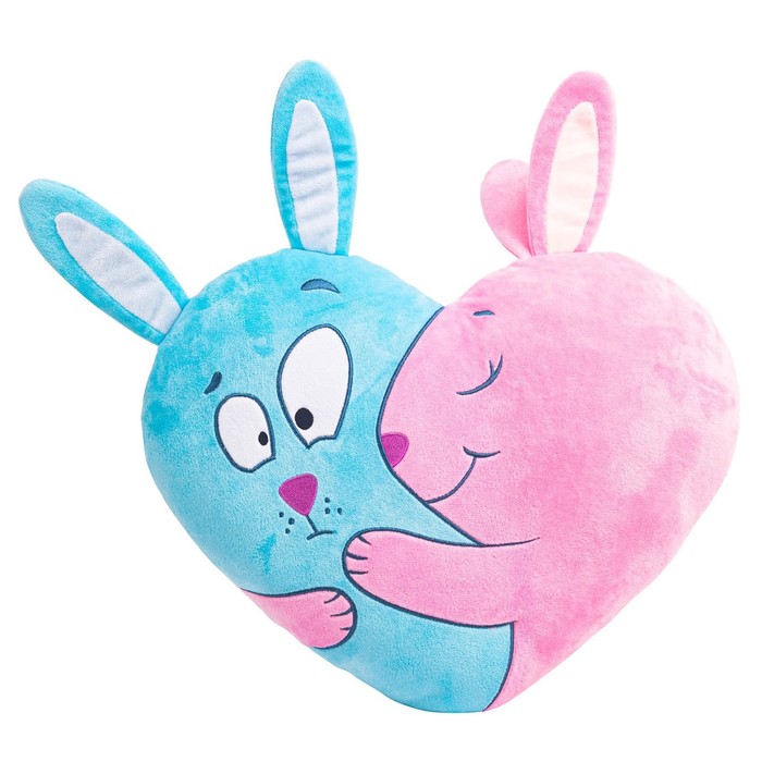 фото Мягкая игрушка, подушка «влюблённые зайки», 40 см button blue