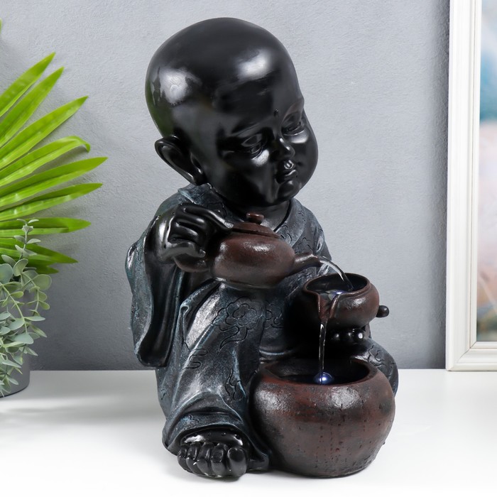 фото Фонтан настольный "маленький будда с чайником" 41х27х26 см