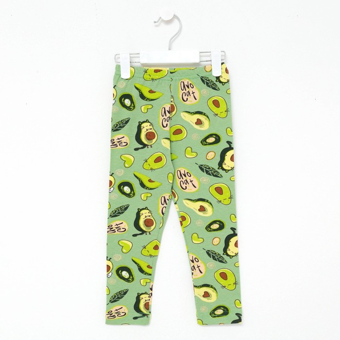 фото Леггинсы для девочки, цвет зеленый/авокадо, рост 104 юниор текстиль