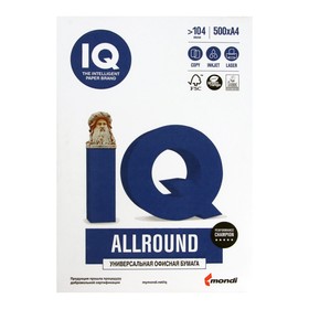 Бумага А4 500 л, IQ Allround, 80 г/м2, белизна 162% CIE, класс B (цена за 500 листов)
Бумага А4 500 л, IQ Allround, 80 г/м2, белизна 162% CIE, класс B (цена за 500 листов)