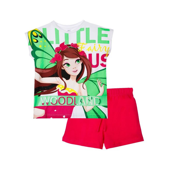 фото Комплект для девочки: футболка, шорты, рост 104 см playtoday