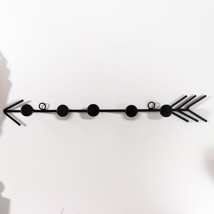 фото Крючки декоративные металл "стрела" чёрный 5,5х40 см