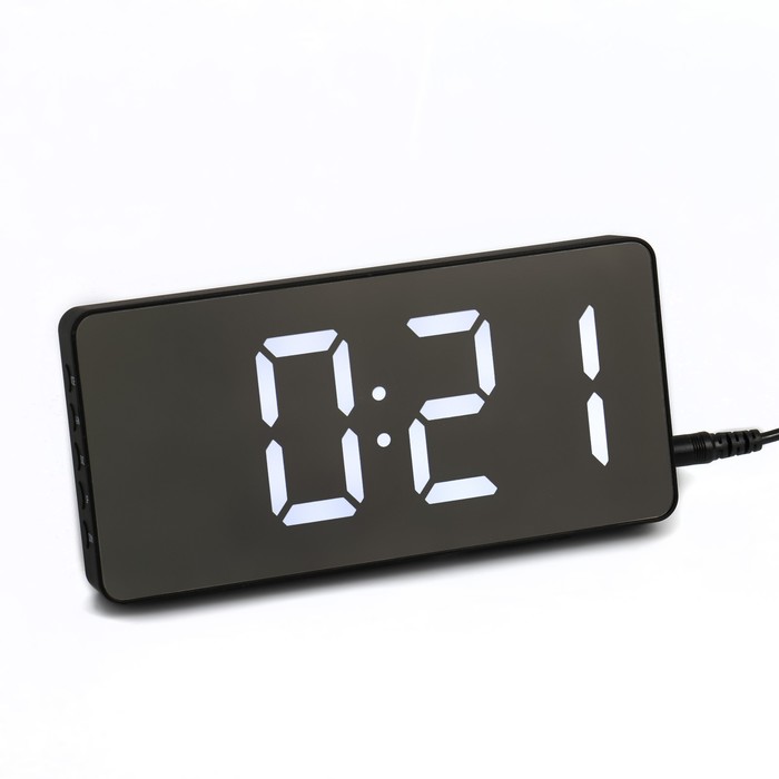 Часы электронные настольные, настенные, белая индикация, от USB, 7.5 х 15.5 см, черные
Часы электронные настольные, настенные, белая индикация, от USB, 7.5 х 15.5 см, черные