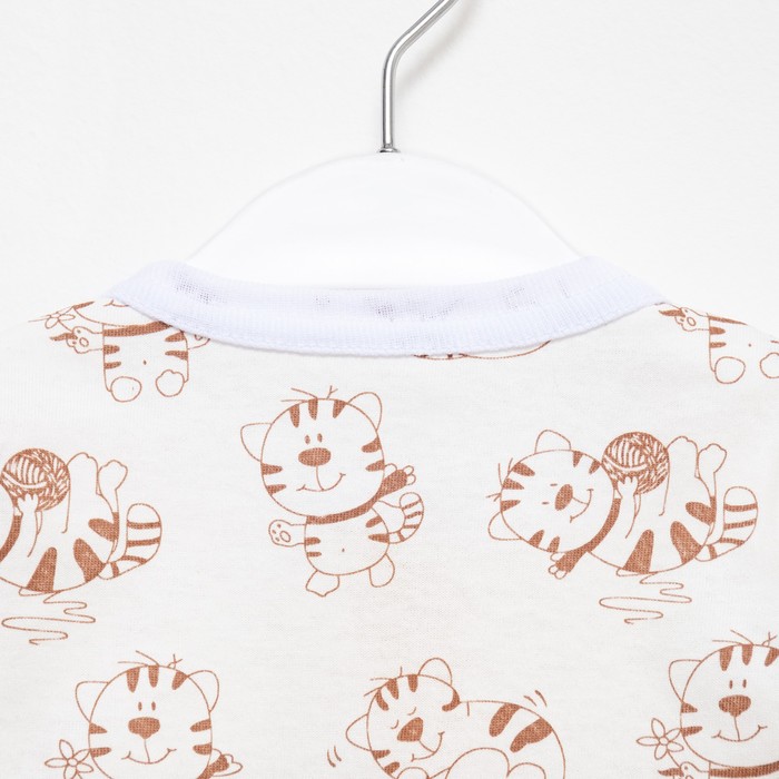 фото Комбинезон детский, цвет молочный/кошки, рост 68 см детская линия