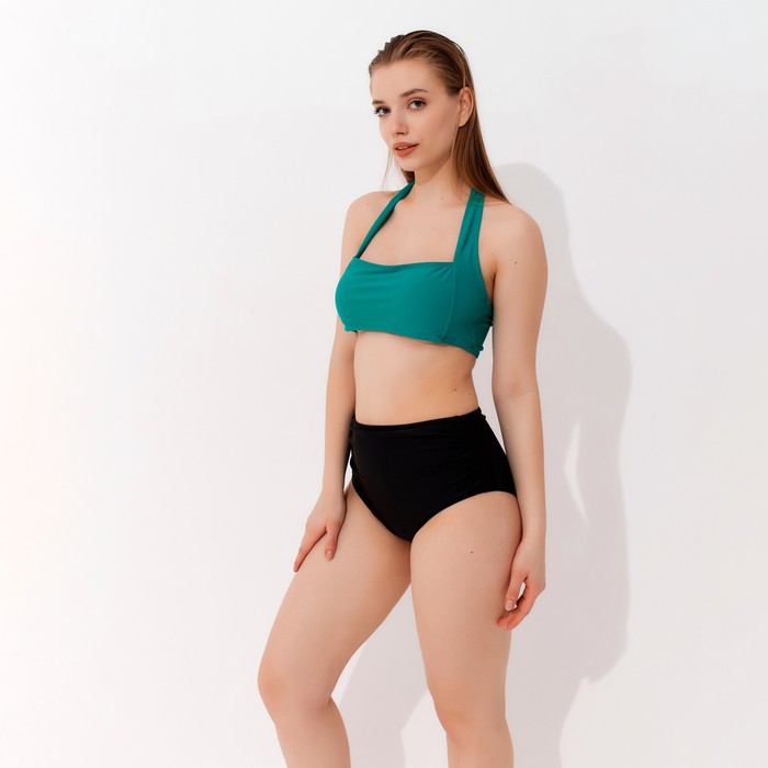 фото Топ купальный женский minaku на завязках, цвет зеленый размер 52