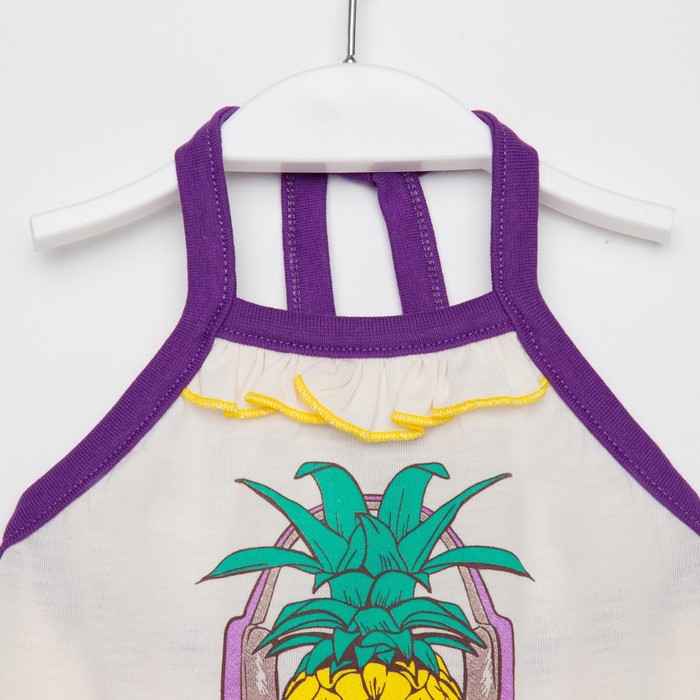 фото Топ для девочки, цвет белый/сиреневый, рост 92 см kleopatra