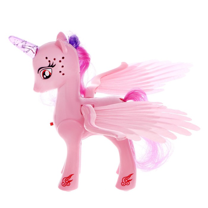 фото Музыкальная игрушка «единорог», со светом и звуком, машет крыльями, цвет розовый zabiaka
