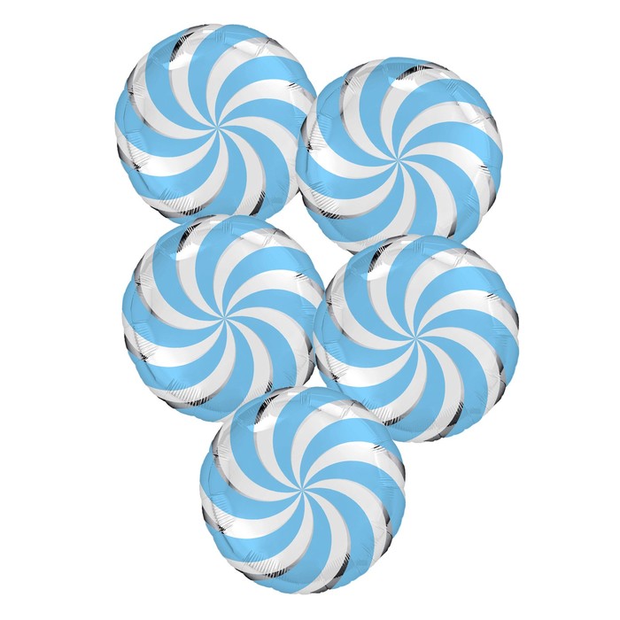 фото Шар фольгированный 18" «леденец голубой», круг, набор 5 шт. agura