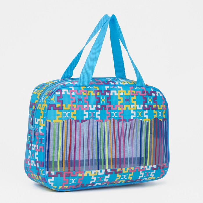 фото Косметичка на молнии, цвет голубой