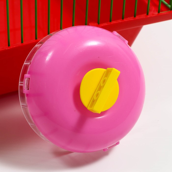 фото Колесо для грызунов тихое, 11 см, розовое пижон
