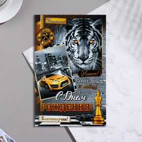 Открытка "С Днем Рождения!" тигр, шахматы, 25,1 х 19,4 см
Открытка "С Днем Рождения!" тигр, шахматы, 25,1 х 19,4 см