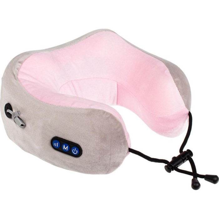 фото Дорожная подушка-подголовник для шеи с завязками bradex kz 0559, серо-розовая