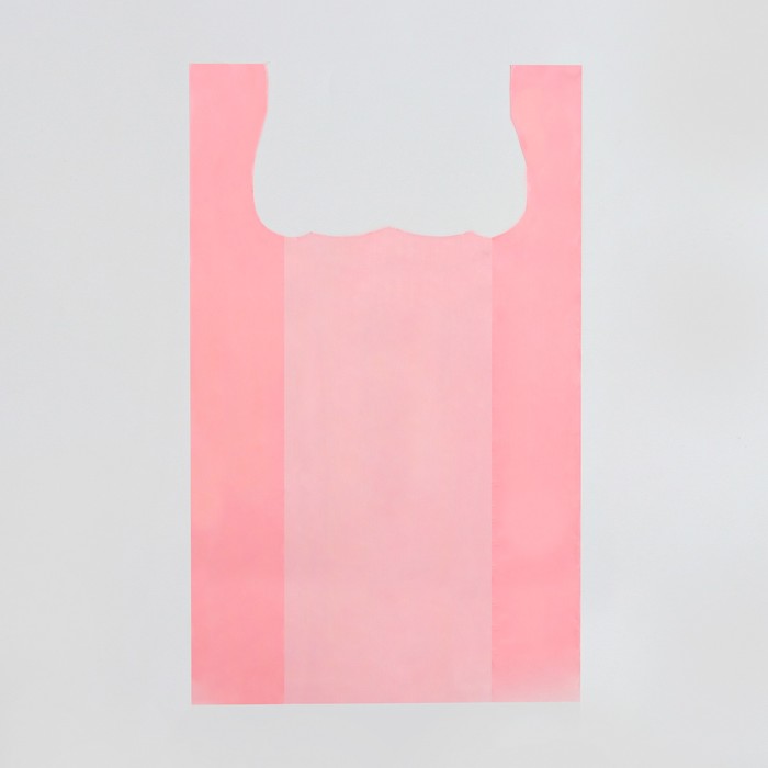 фото Пакет майка, полиэтиленовый, розовый 24 х 42 см, 8 мкм