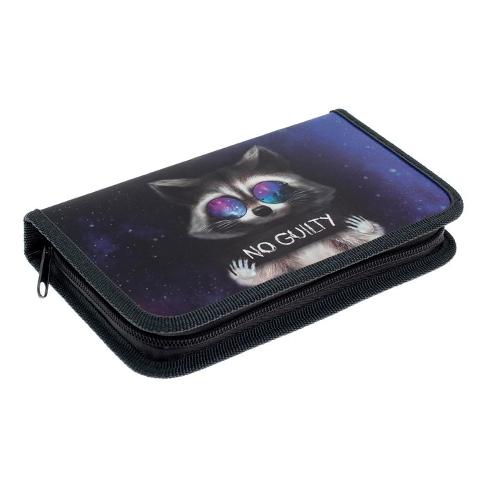 фото Пенал 1 секция 115 х 205 х 30 мм, calligrata "енот", ламинированный картон