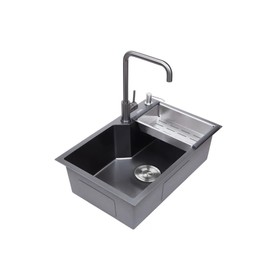 Мойка кухонная AVINA HM 6548S black, врезная, выпуск 3 1/2, 6-угольная, 650х480х210, черный 787154
Мойка кухонная AVINA HM 6548S black, врезная, выпуск 3 1/2, 6-угольная, 650х480х210, черный 787154