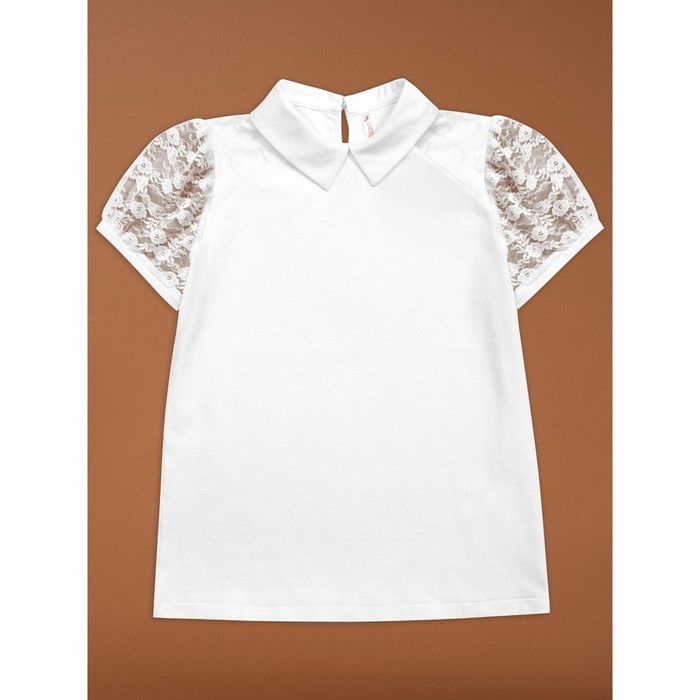 фото Футболка для девочек, рост 128 см, цвет белый pelican