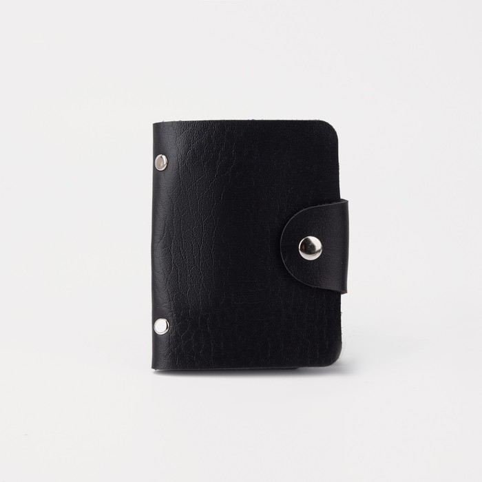 Визитница на кнопке, 12 листов, цвет чёрный
Визитница на кнопке, 12 листов, цвет чёрный