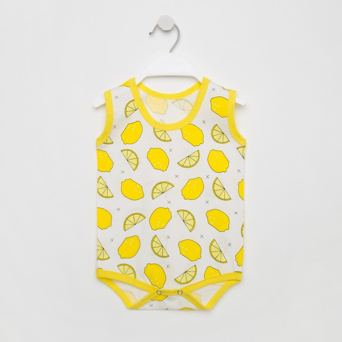 фото Боди-майка детское, цвет молочный/лимон, рост 68 (44) юниор текстиль