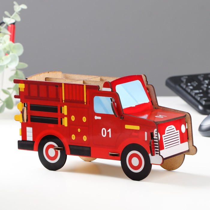 фото Органайзер для канцелярии "пожарная машина"