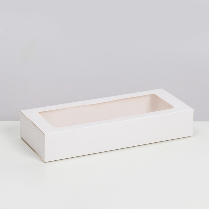 фото Коробка складня, пенал, с окном, белая, 27 х 12 х 5 см,