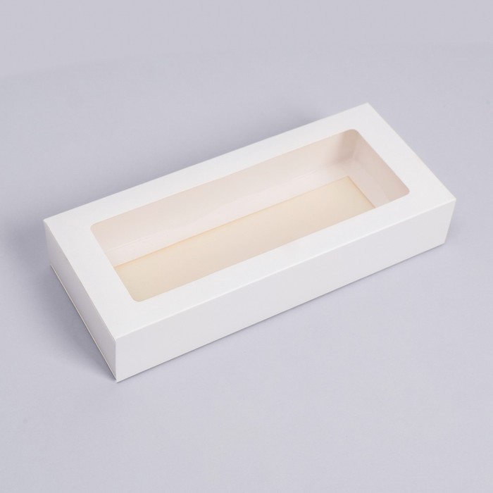 фото Коробка складня, пенал, с окном, белая, 27 х 12 х 5 см