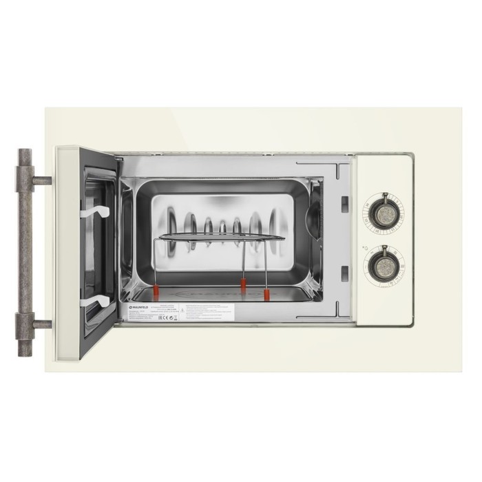 фото Встраиваемая микроволновая печь maunfeld jbmo.20.5grib, 1080 вт, 20 л, 9 режимов, бежевая