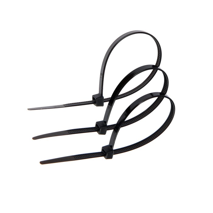 Хомут нейлоновый, пластик, 4,8х200 мм, черный, в упаковке 100 шт. 
Хомут нейлоновый, пластик, 4,8х200 мм, черный, в упаковке 100 шт.