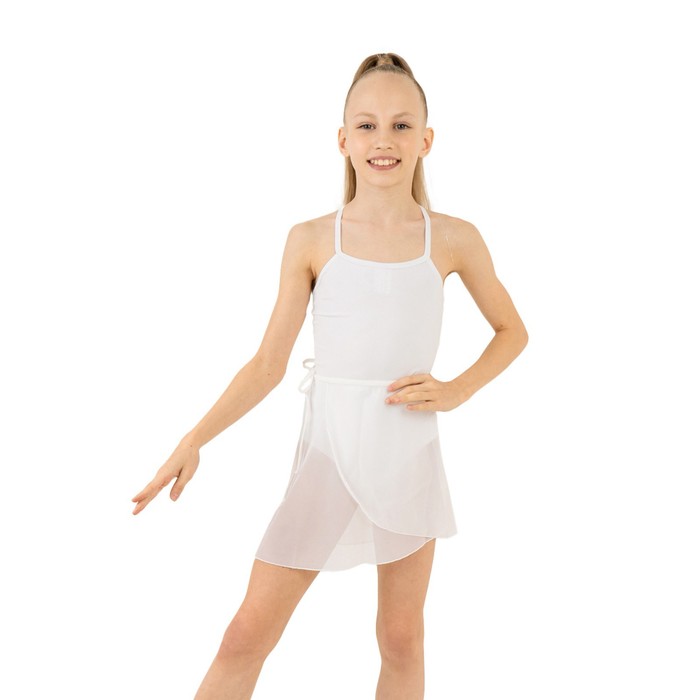 фото Юбка гимнастическая grace dance, с запахом, р. 26-28, цвет белый