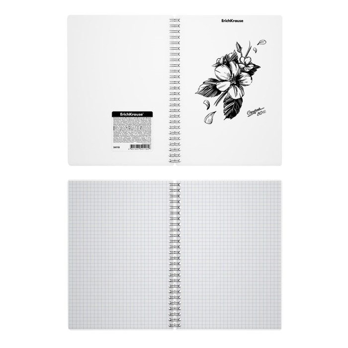 Тетрадь А5, 80 листов в клетку на гребне ErichKrause Blossom "Black and White", пластиковая обложка, тиснение "песок", блок офсет, белизна 100%
Тетрадь А5, 80 листов в клетку на гребне ErichKrause Blossom "Black and White", пластиковая обложка, тиснение "песок", блок офсет, белизна 100%