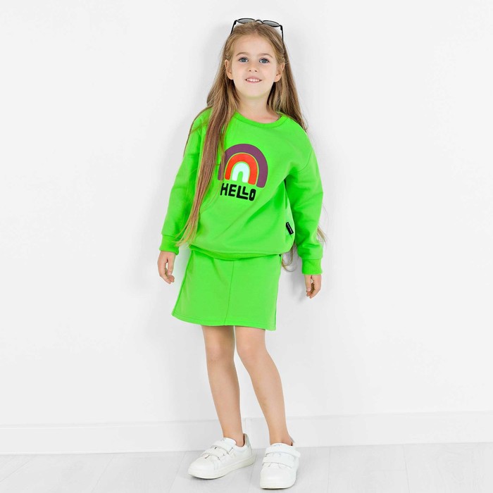 фото Юбка для девочки, рост 104 см, цвет неоновый - зеленый bossa nova