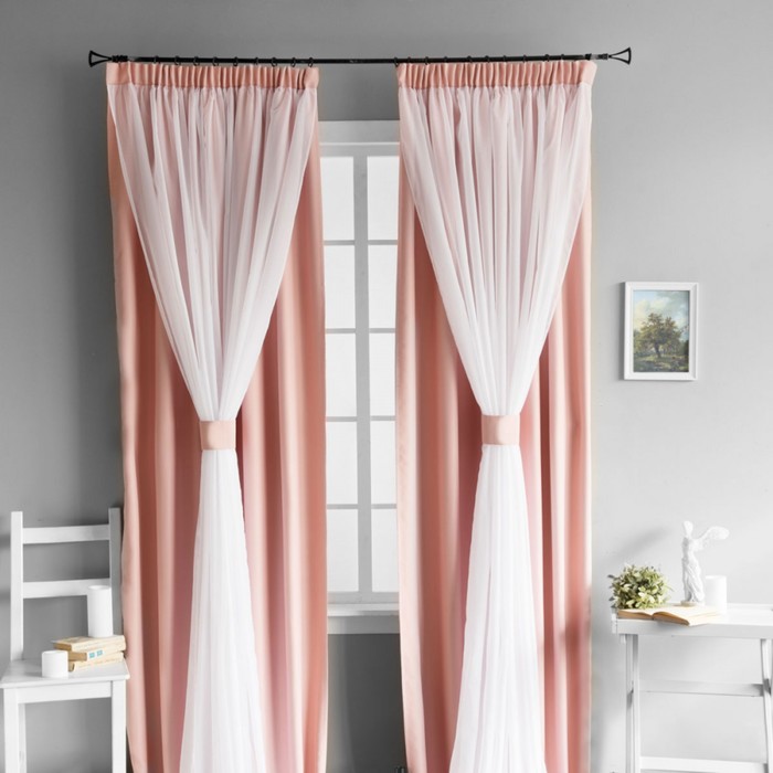 фото Комплект штор «милли», размер 2х140х270 см, цвет розовый pasionaria