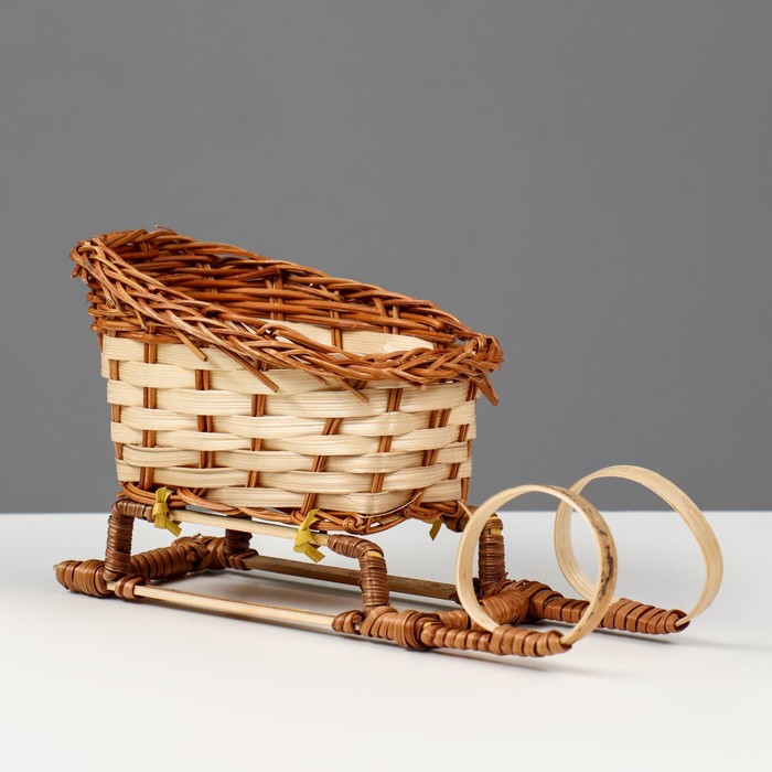 фото Сувенир "санки" 10х20х10см, бамбук