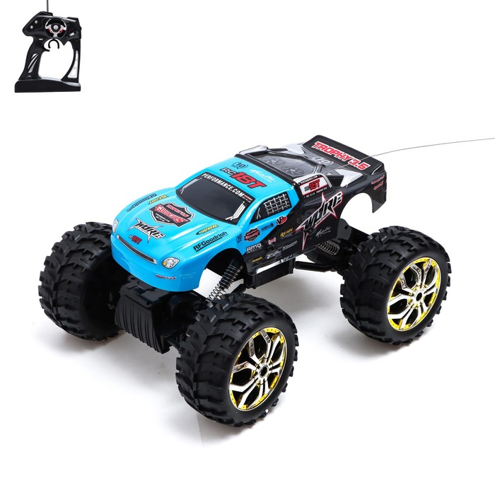 фото Джип радиоуправляемый «триал» 4wd, полный привод, масштаб 1:10, работает от аккумулятора, цвет синий