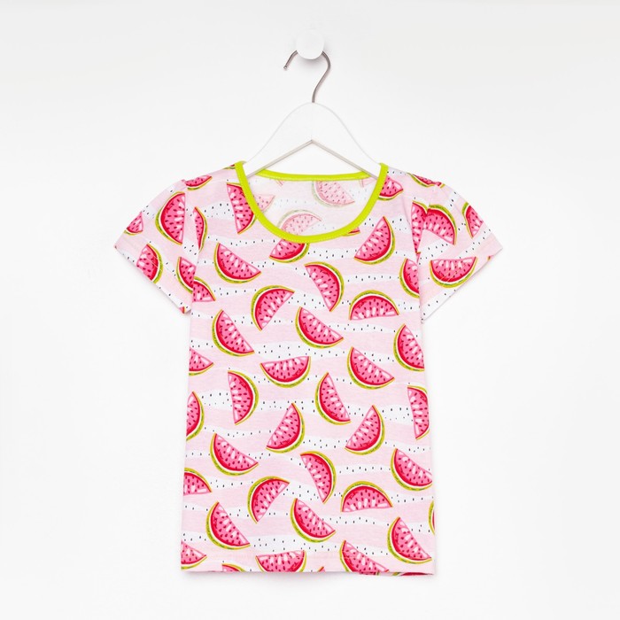 фото Фуфайка (футболка) для девочки а.60-11 кт, цвет розовый/арбуз, рост 128 см юниор текстиль