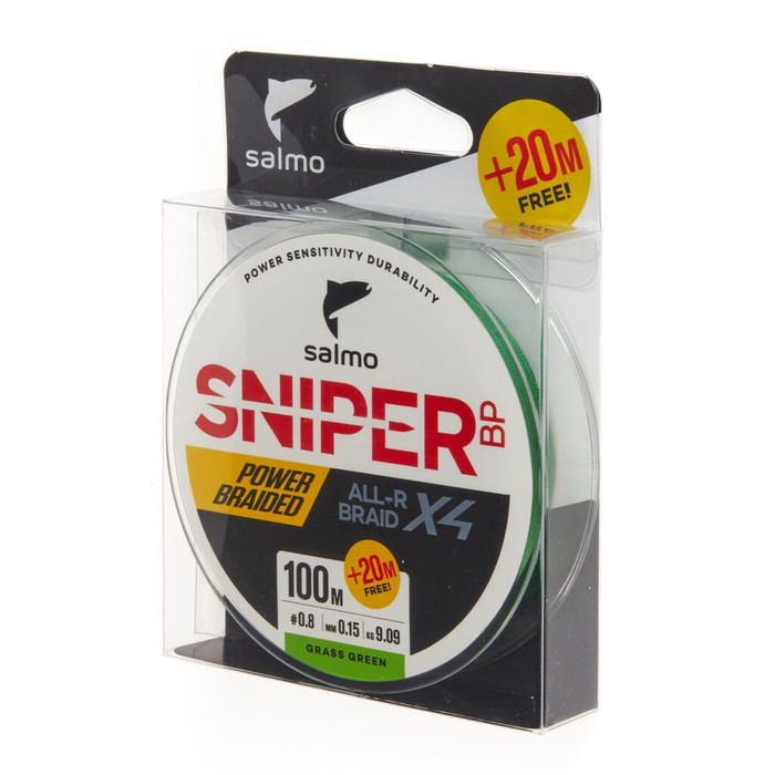 фото Леска плет. salmo sniper bp all r braid х4 grass green 120/015